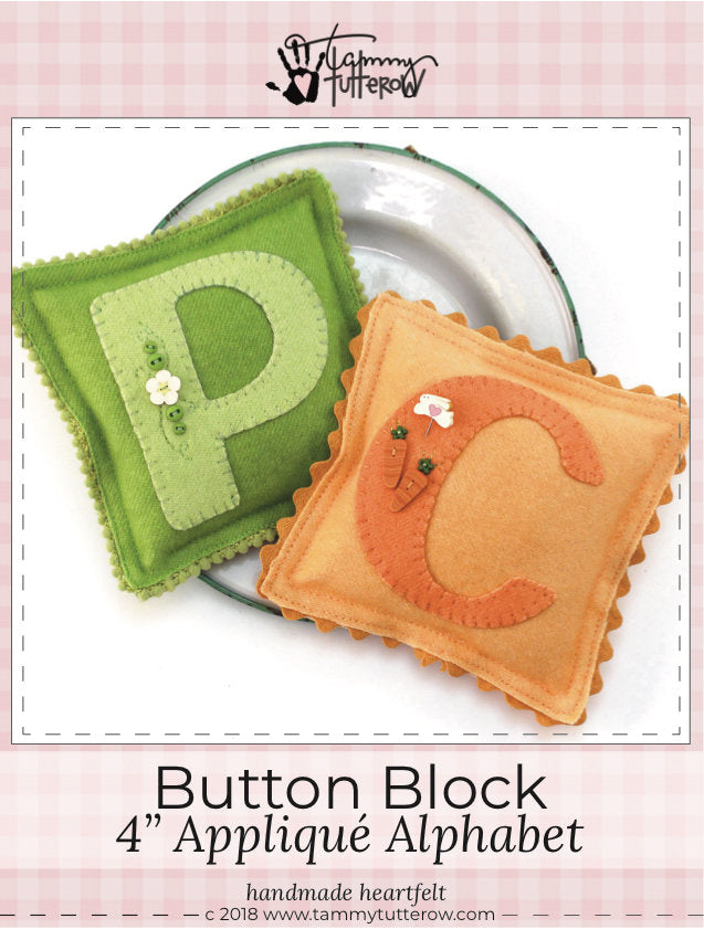 Button Block Appliqué Alphabet *Download*