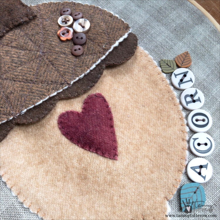 Fall Acorn Wool Appliqué Pattern *Download*