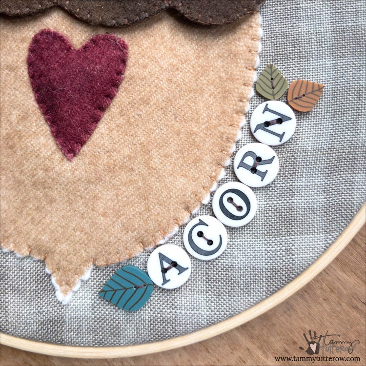 Fall Acorn Wool Appliqué Pattern *Download*