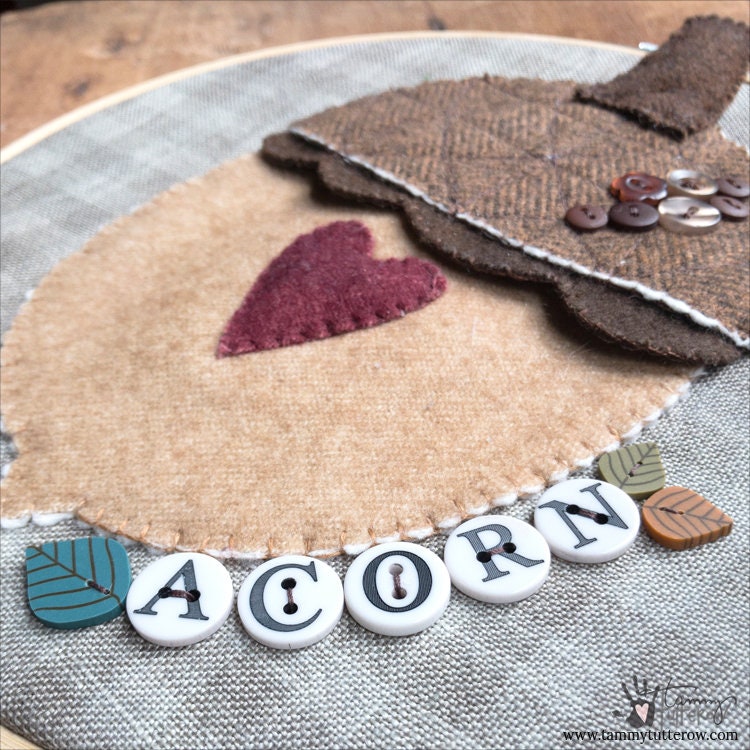 Fall Acorn Wool Appliqué Pattern *Download*