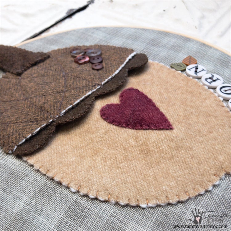 Fall Acorn Wool Appliqué Pattern *Download*